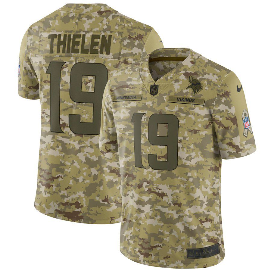 Men Minnesota Vikings #19 Thielen Nike Camo Salute to Service Retired Player Limited NFL Jerseys->minnesota vikings->NFL Jersey